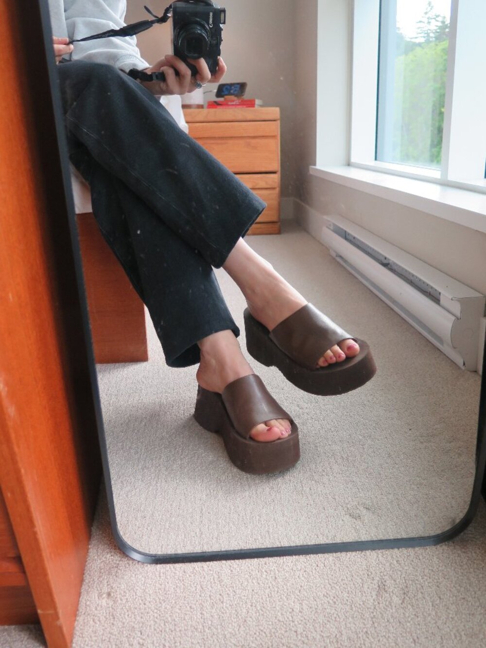 ITNO Two Wave Mule Platform Slides Brown Leather EU 38/US 7 - Picture 9 of 13